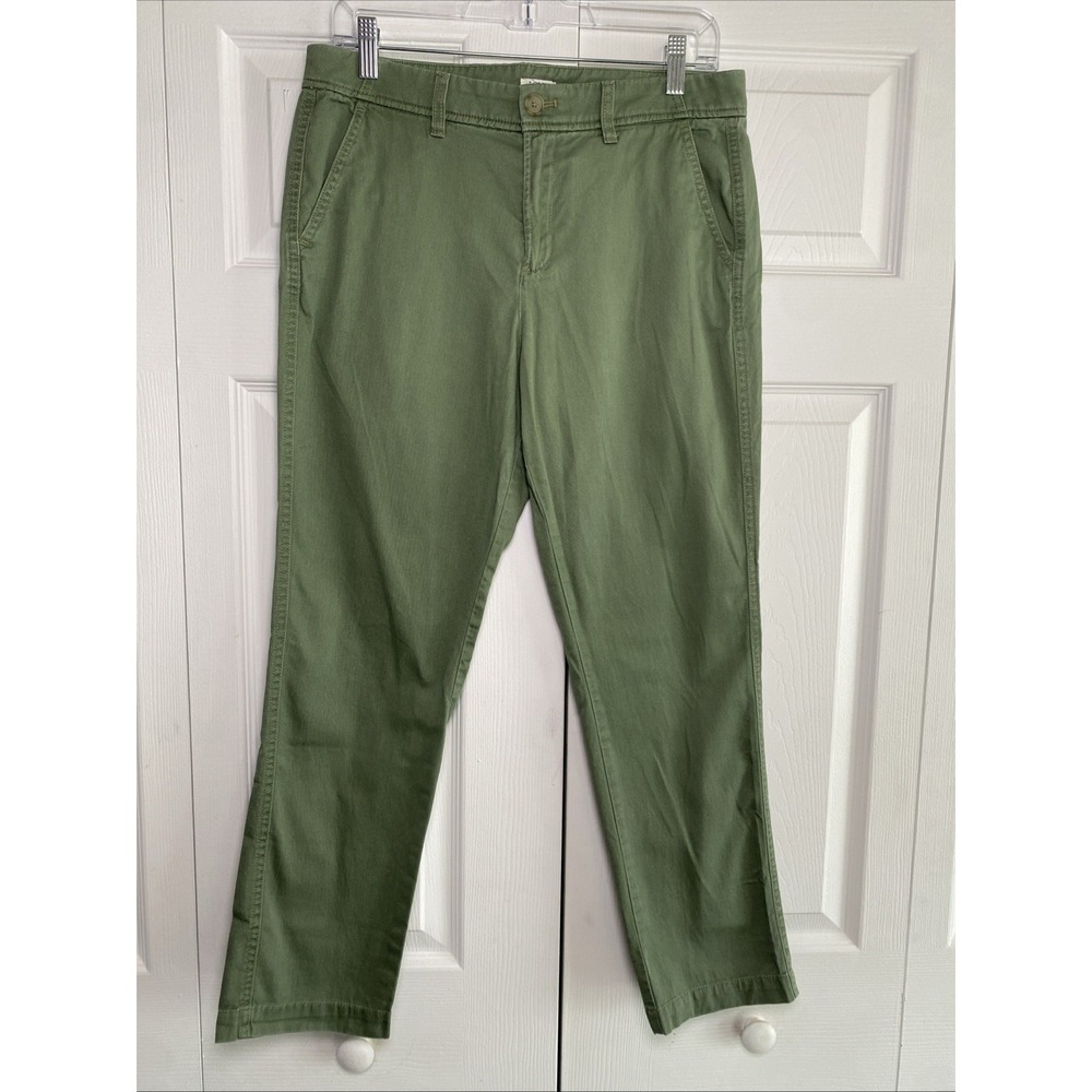 J.Crew Broken-in Chino Pants Womens Size 6 Green Straight Leg Cotton H5174